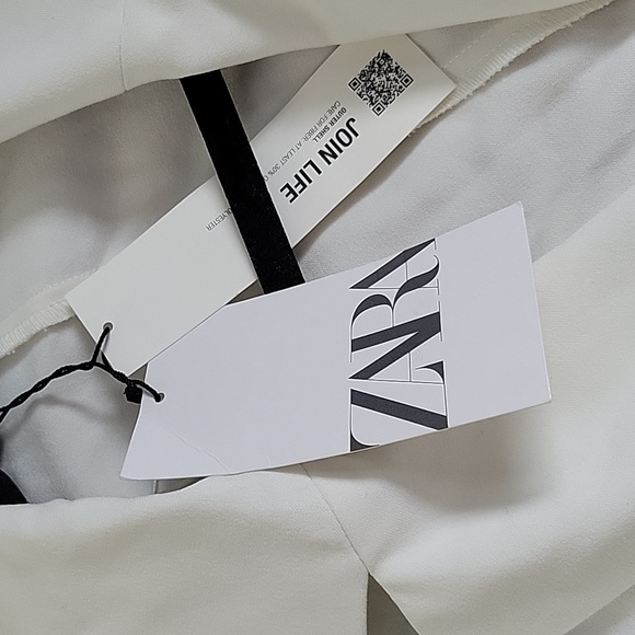 ZARA White NWT Cut Out Sides Tailored Blazer Dress Romper Micro Mini Size Small - Picture 13 of 13